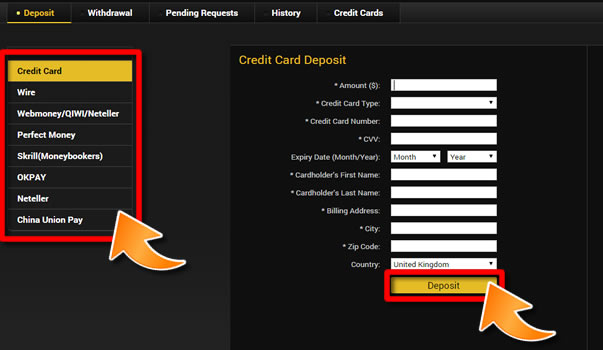 How to Make a Deposit on 24Option - Method 2