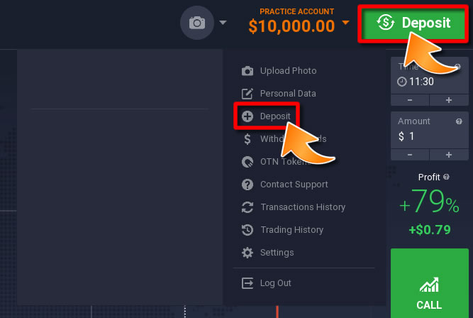 How to Make a Deposit on IQOption - Method 1