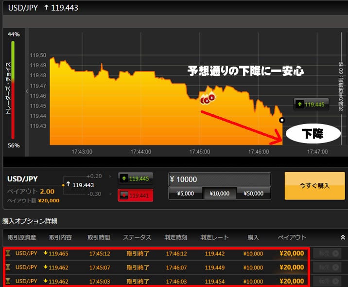 ハイローオーストラリア実戦取引2