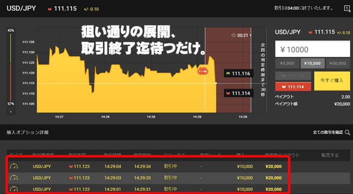 ハイローオーストラリアの実戦取引5