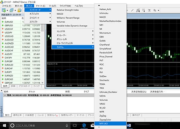 MT4　導入インディケータ→カスタム