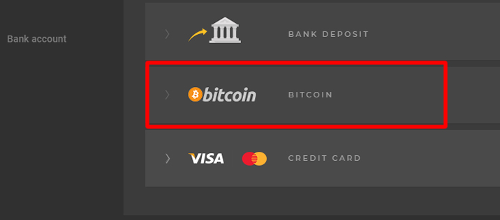 High-Low Australia – Deposit with Bitcoin1