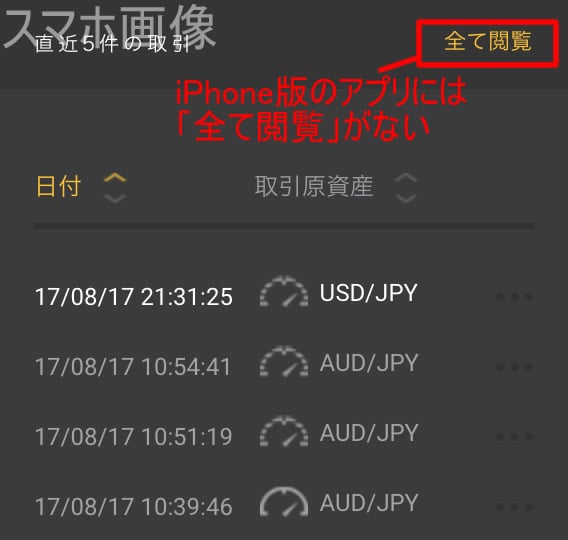 ハイローオーストラリア取引履歴7