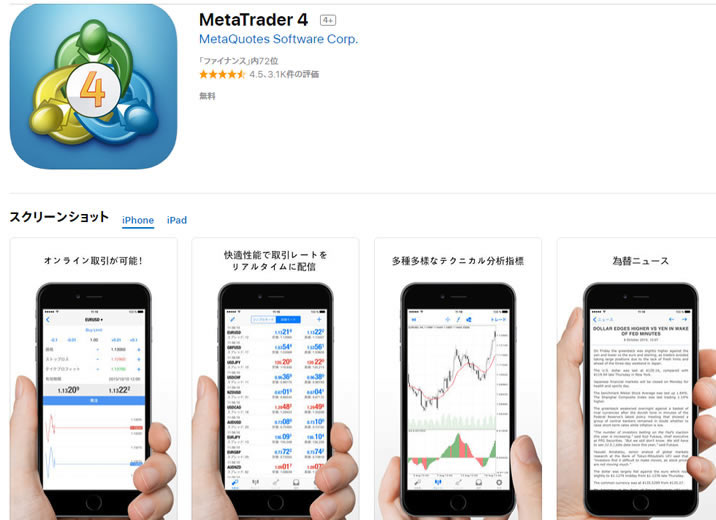 MT4　iPhone app