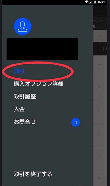 ログイン　ザオプション　アプリ　銘柄選択