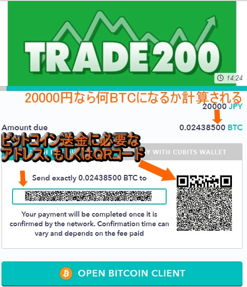 トレード200ビットコイン入金方法3